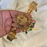 AD Stone Lakshmi Pendant Plain Hipbelt-Green Bead-G6743